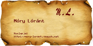 Móry Lóránt névjegykártya
